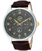 Pulsar Men's Brown Leather Strap Watch 44mm Pw9011