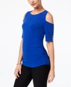 Thalia Sodi Ruched Cold-shoulder Top, Created For Macy's