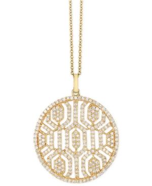 Effy Diamond Openwork 18 Pendant Necklace (1 Ct. T.w.) In 14k Gold