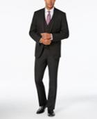 Kenneth Cole Reaction Men's Slim-fit Charcoal Vested Suit