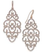 I.n.c. Rose Gold-tone Pave Openwork Drop Earrings, Created For Macy's