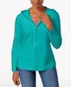 Karen Scott Hooded Active Jacket, Created For Macy's
