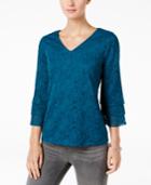 Charter Club Tiered Lace Top, Created For Macy's