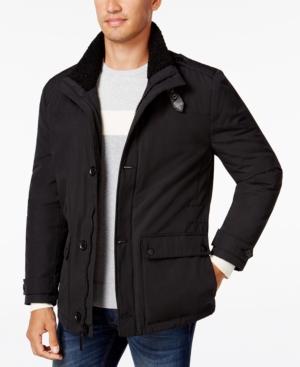 Kenneth Cole Men's Oxford Faux-sherpa-trim Jacket
