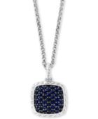 Effy Sapphire Cluster 18 Pendant Necklace (1-1/2 Ct. T.w.) In Sterling Silver