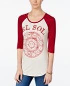 Belle Du Jour Juniors' El Sol Graphic Raglan T-shirt