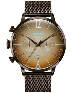 Welder Moody Men's Brown Stainless Steel Mesh Bracelet Watch 45mm