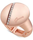Guess Rose Gold-tone Pave Circle Stretch Ring
