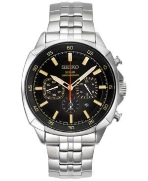 Seiko Men's Solar Chronograph Recraft Stainless Steel Bracelet Watch 43mm Ssc511