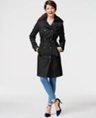 London Fog Double-breasted Hooded Trench Coat