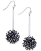I.n.c. Silver-tone Crystal Cluster Drop Earrings, Created For Macy's