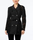 Inc International Concepts Lace-inset Trench Coat, Created For Macy's