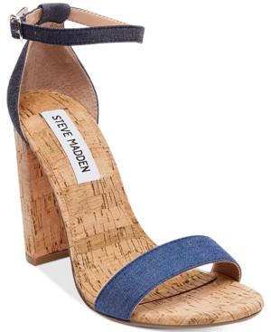 Steve Madden Women's Carrson Two-piece Cork-block-heel Sandals Women's Shoes
