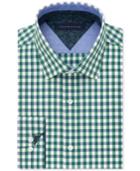 Tommy Hilfiger Men's Slim-fit Green Check Liberty-print Dress Shirt