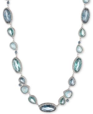 Jenny Packham Silver-tone Pave & Stone Collar Necklace, 16 + 2 Extender