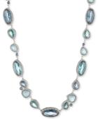 Jenny Packham Silver-tone Pave & Stone Collar Necklace, 16 + 2 Extender