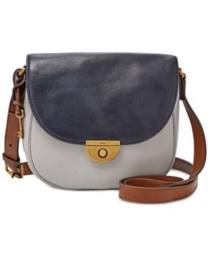 Fossil Colorblock Leather Saddle Bag