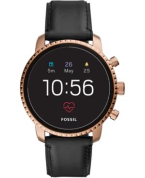 Fossil Q Men's Explorist Hr Black Leather Strap Touchscreen Smart Watch 45mm