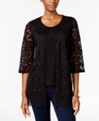 Jm Collection Petite Lace Layered-look Top, Only At Macy's