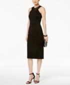Jessica Simpson Embroidered Halter Sheath Dress