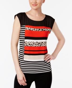 Calvin Klein Printed Contrast Top