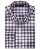 Tommy Hilfiger Non-iron Dark Navy Plaid Dress Shirt