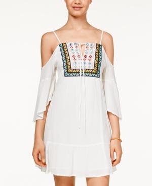 American Rag Cold-shoulder Embroidered Dress, Only At Macy's