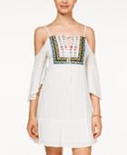 American Rag Cold-shoulder Embroidered Dress, Only At Macy's