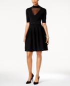 Rachel Rachel Roy Illusion Panel Fit & Flare Dress