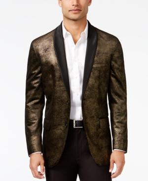 Inc International Concepts Men's Classic-fit Distressed Foil Blazer, Created For Macy's