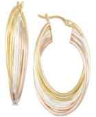 Simone I. Smith Tricolor Multi-ring Hoop Earrings In Sterling Silver And 18k Gold & Rose Gold Over Sterling Silver