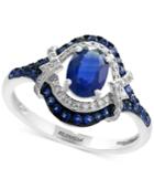 Royale Blue By Effy Sapphire (1-1/5 Ct. T.w.) And Diamond (1/8 Ct. T.w.) Ring In 14k White Gold