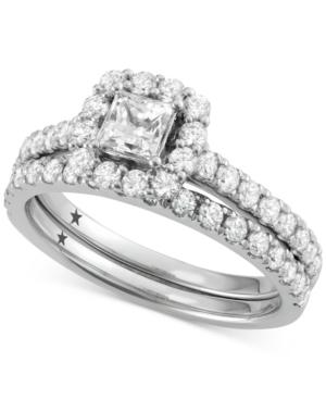 Macy's Star Signature Diamond Halo Bridal Set (1-1/2 Ct. T.w.) In 14k White Gold