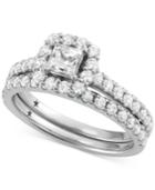 Macy's Star Signature Diamond Halo Bridal Set (1-1/2 Ct. T.w.) In 14k White Gold