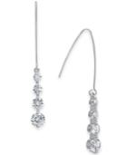 I.n.c. Silver-tone Crystal Drop Threader Earrings, Created For Macy's
