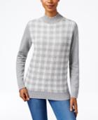 Karen Scott Plaid Mock-neck Sweater, Only At Macy's
