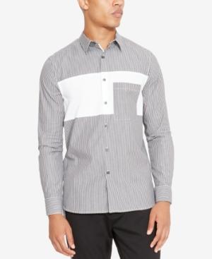 Kenneth Cole Reaction Men's Pieced Colorblocked Stripe Pocket Shirt