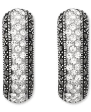 Genevieve & Grace Sterling Silver Earrings, Marcasite And Crystal Clip-on Earrings