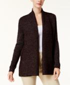Karen Scott Marled Open-front Cardigan, Created For Macy's