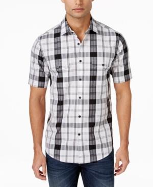 Alfani Men's Short Sleeve Plaid Shirt, Only At Macy's