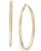Diamond-cut Hoop Earrings In 10k Gold, 27mm