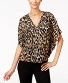 Inc International Concepts Animal-print Surplice Top, Only At Macy's