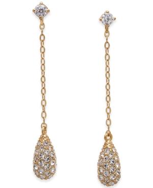 Danori Gold-tone Pave Drop Earrings