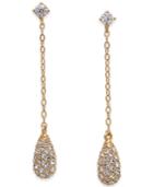 Danori Gold-tone Pave Drop Earrings