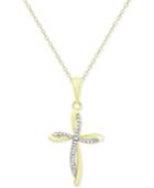 Cross Pendant Necklace In 18k Gold Over Sterling Silver