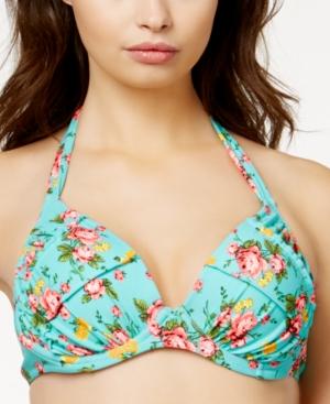 Betsey Johnson Floral Push-up Bikini Top Women's Swimsuit