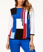 Alfred Dunner Upper East Side Printed Stud-embellished Sweater