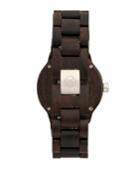 Earth Wood Biscayne Wood Bracelet Watch W/date Brown 38mm