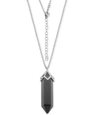 Black Agate Long Pendant Necklace (28-9/10 Ct. T.w.) In Silver-plate
