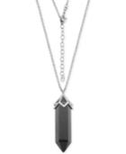 Black Agate Long Pendant Necklace (28-9/10 Ct. T.w.) In Silver-plate